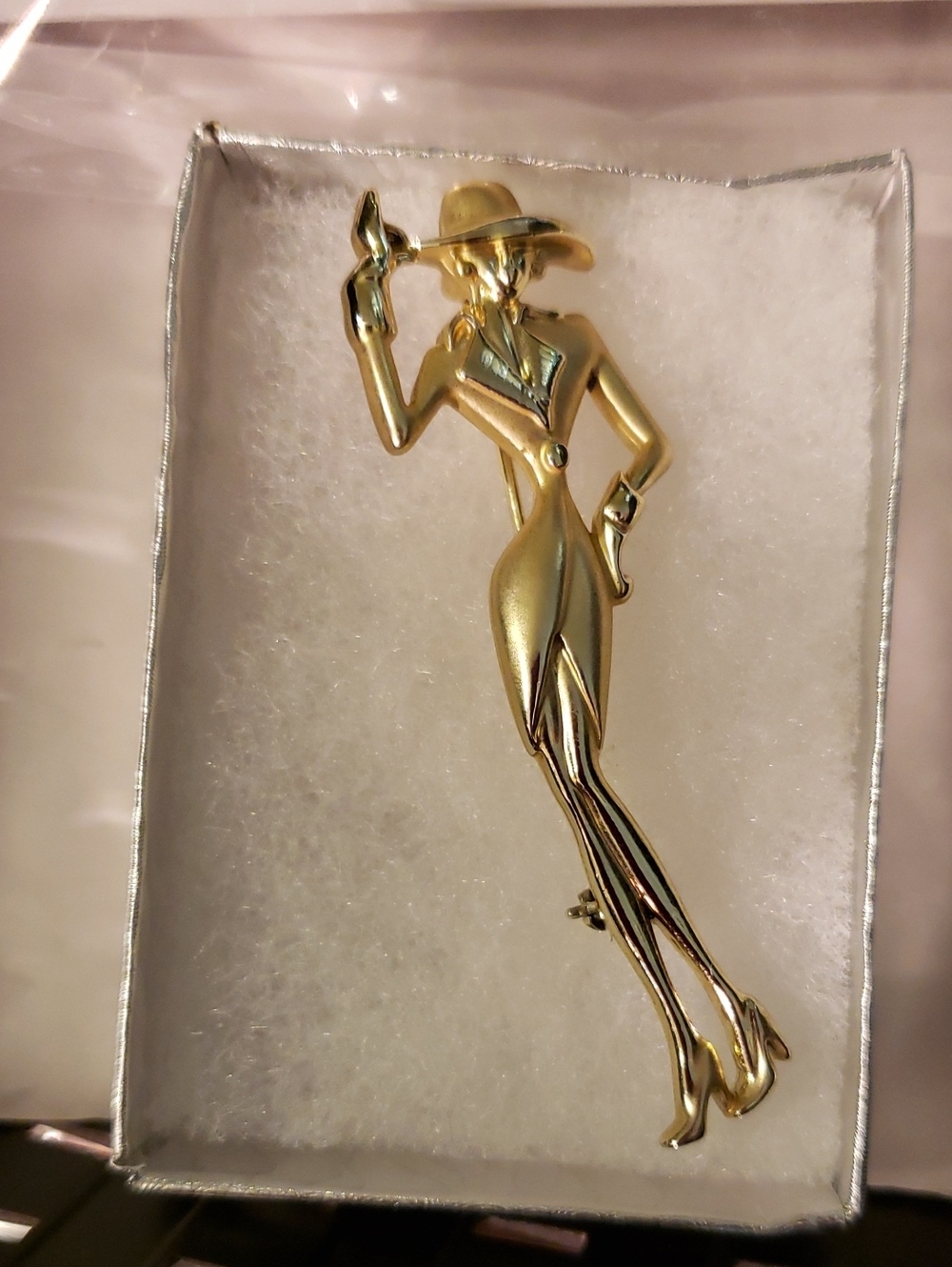 Vtg 1920s Style Woman Brooch